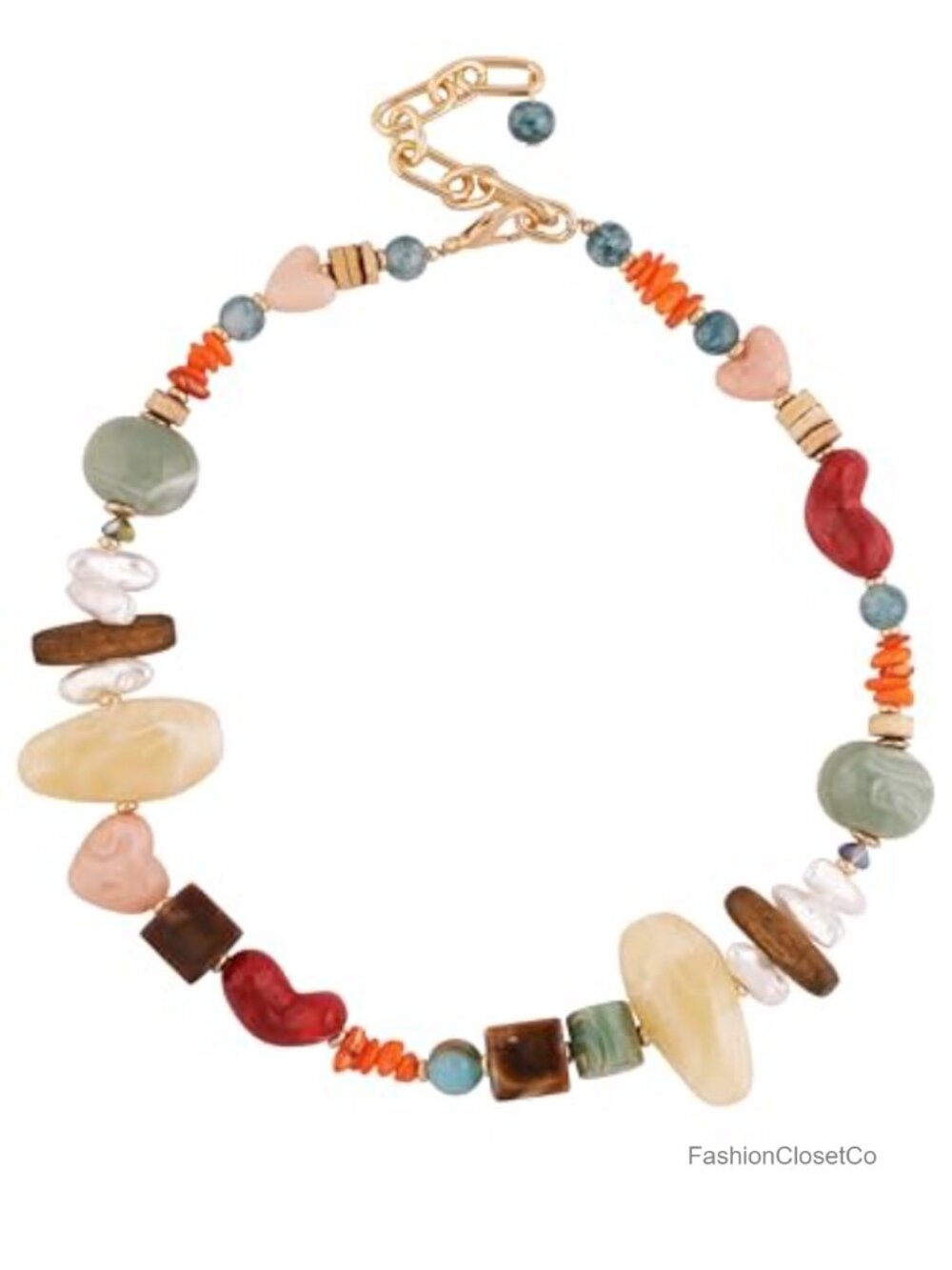 MINACHI Boho Chunky Statement Necklace Women Vintage Resin Beads